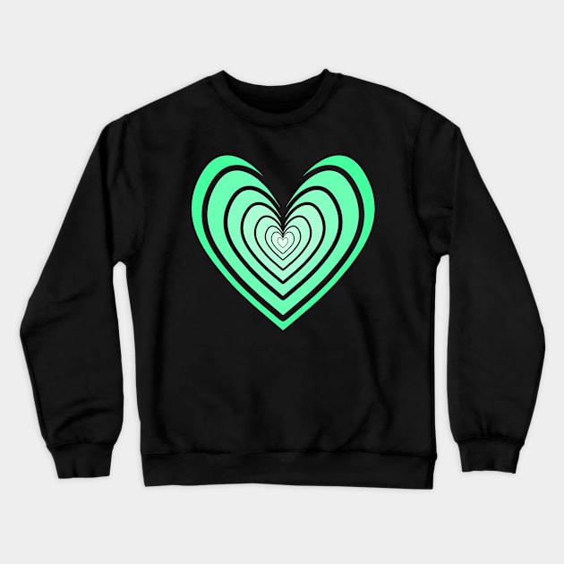 Rosy Heart (Bright Green) Crewneck Sweatshirt by IgorAndMore